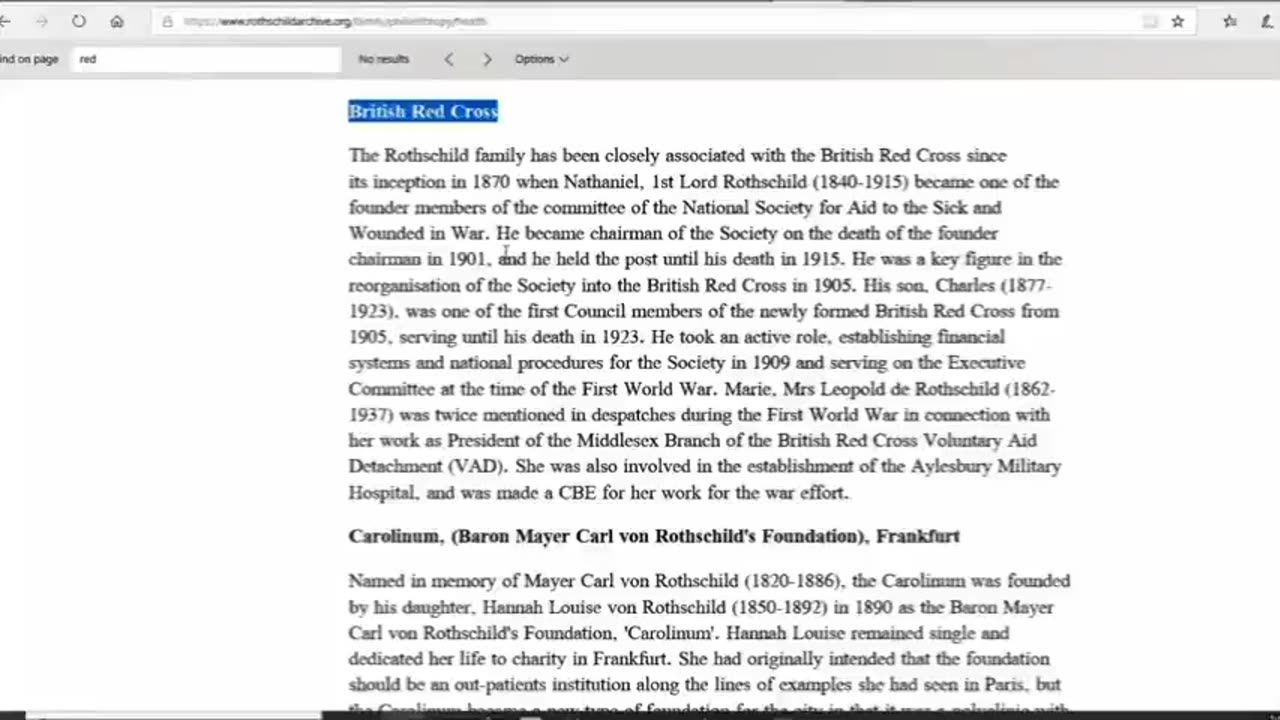 RED CROSS AND THE ROTHSCHILDS