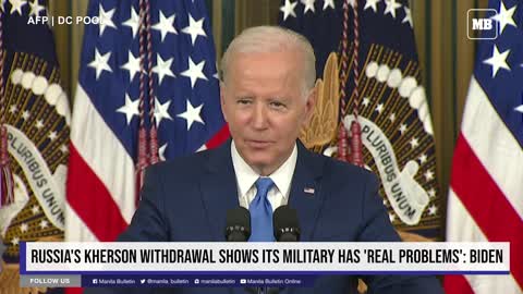 Russia's Kherson withdrawal shows its military has 'real problems': Biden