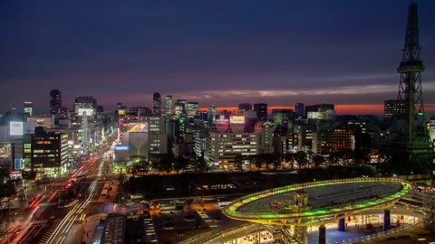 Sunset to night in Yokohama city