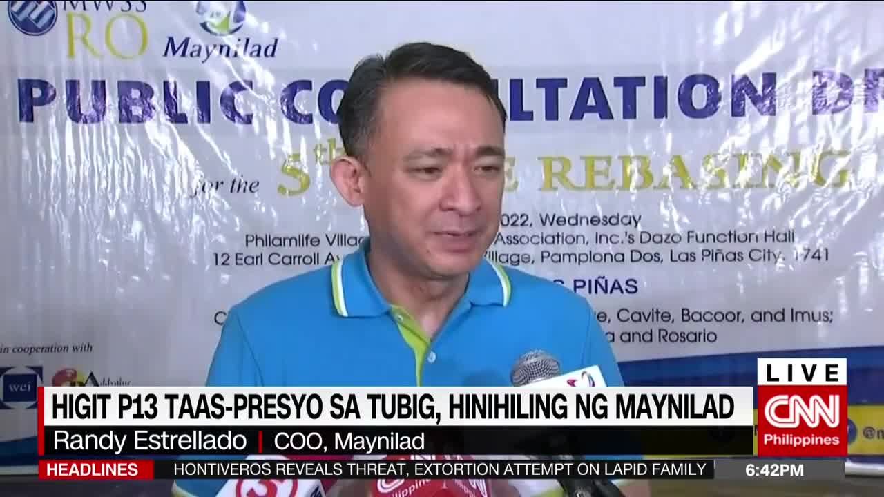 Higit ₱13 taas-presyo sa tubig, hinihiling ng Maynilad