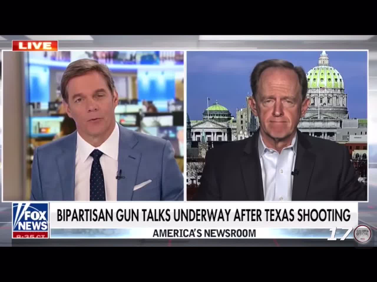 Senator Pat Toomey (R) is pushing for red flag gun laws.