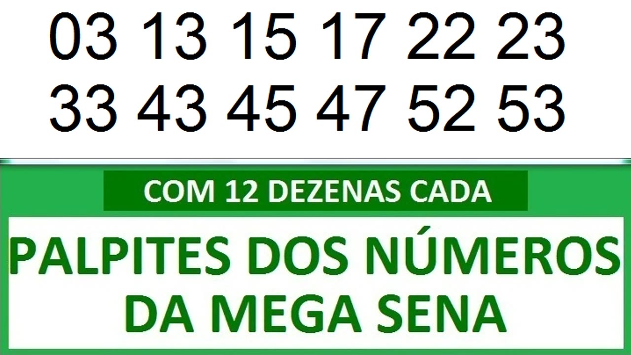 - PALPITES DOS NÚMEROS DA MEGA SENA COM 12 DEZENAS. a ae aae aaae aaaae