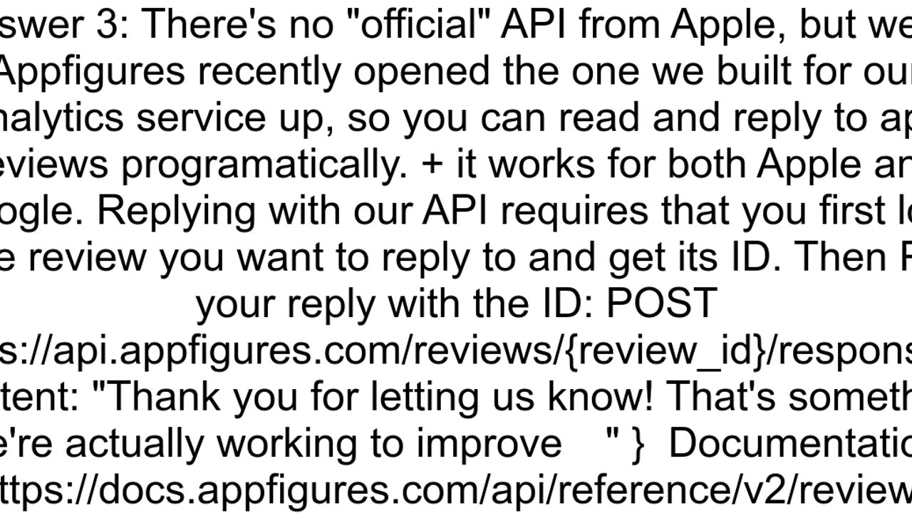 API for reply to reviews in App Store