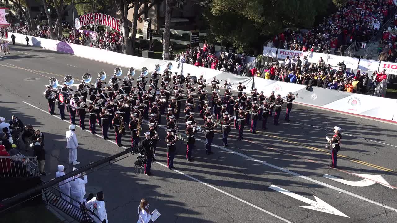 USMC West Coast Composite Band - The Marines' Hymn - 2022 Pasadena Rose Parade