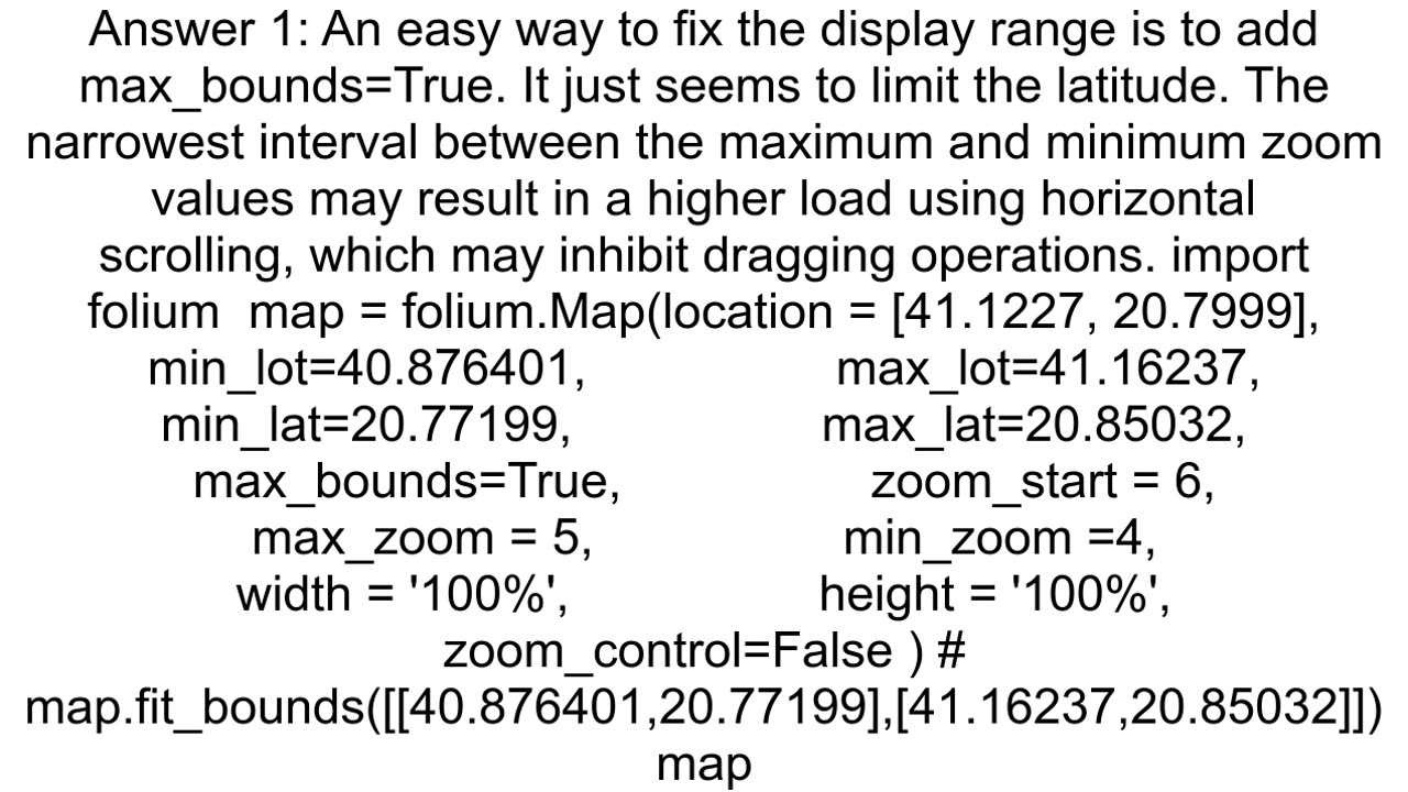 folium limit user to drag the map