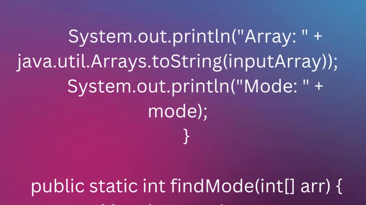 Find the Mode of an Array Program in Java