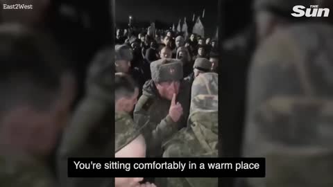 Mutinying Russian conscripts surround general and shout 'Shame on you'