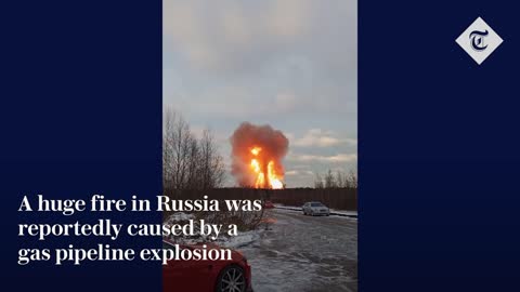 Huge fireball seen near St Petersburg after a reported gas pipeline explosion