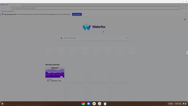 How to install the Waterfox browser on a Chromebook