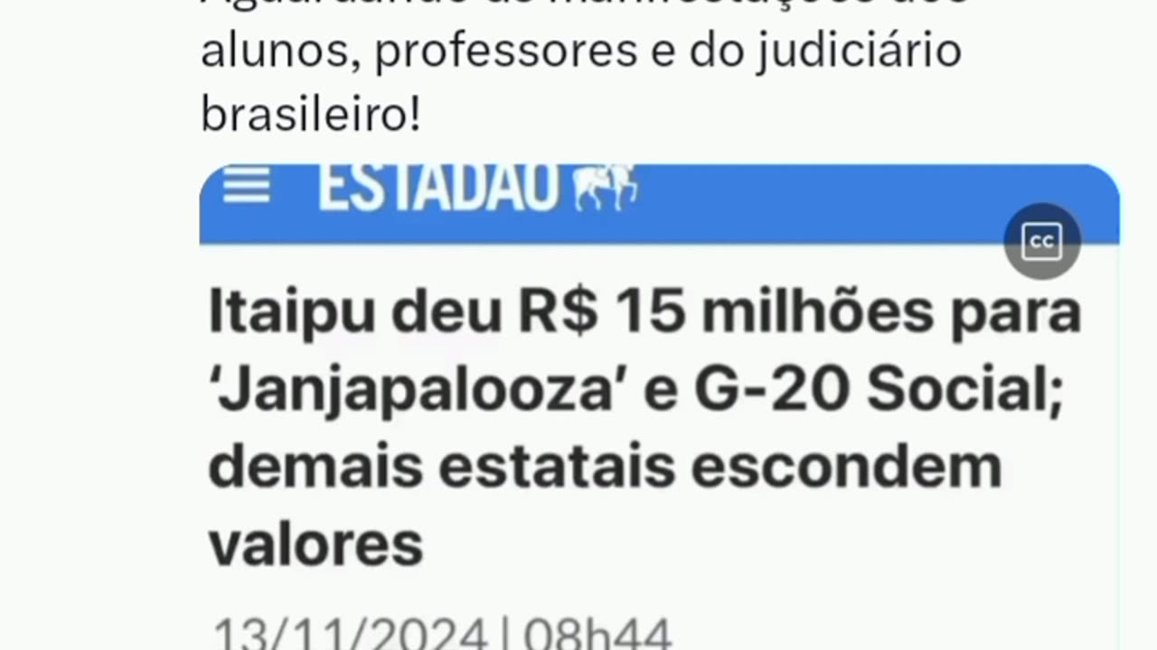 Elisa Brom - Escárnio!!! Essas são as prioridades do Desgoverno Lula! Aguardando as manifestações dos alunos, professores e do judiciário brasileiro!