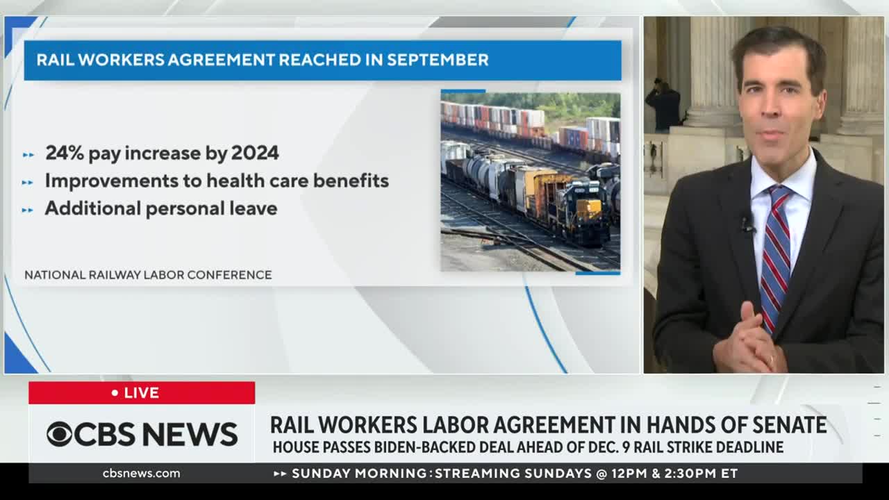 Railroad labor bill that could avert strike in Senate's hands with deadline approaching