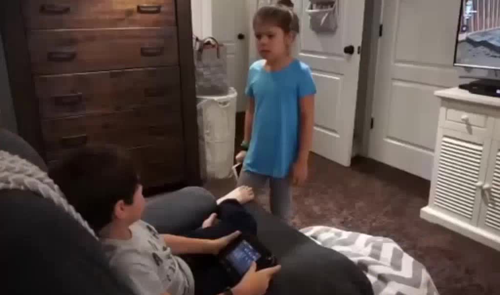 Brother instantly regrets after teasing his sister