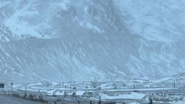 Driving towards a Wall of Ice in Canada