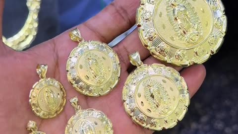 10K Gold Double Sided Pendants