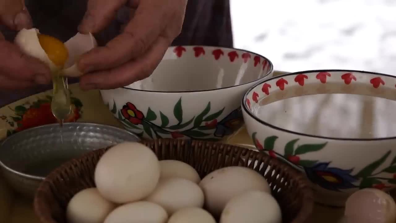 Traditional Azerbaijani breakfast - Indian toast and eggs #10