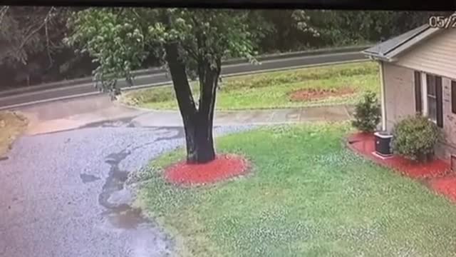 Truck Skids And Bounces Off Slippery Road While Driving After Storm