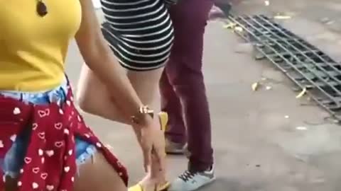 The accident of street dancing