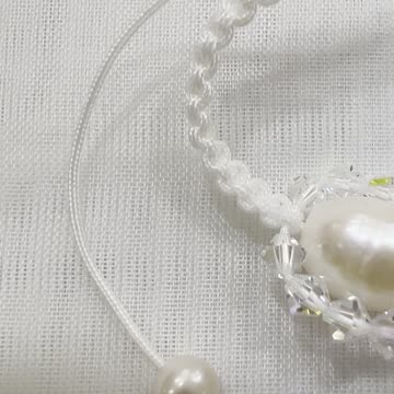 Handmade Unique 4”~9” Adjustable Bracelet with Freshwater Pearl. Nuclear Baroque