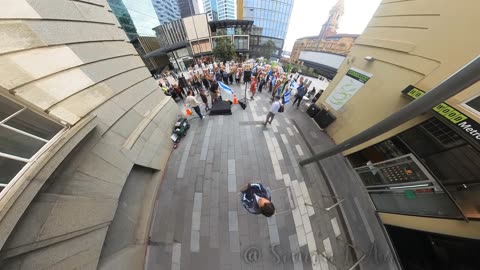 Overhead of the pro-Israel Demonstration in Britomart featuring ACT MP Simon Court