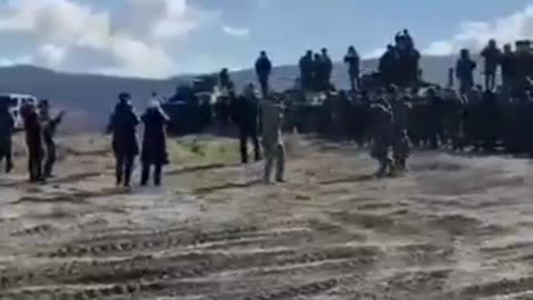 RUSSIAN & UKRAINE SOLDIERS ARE DANCING TOGETHER