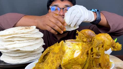 5 kg chicken with roti eating challenge