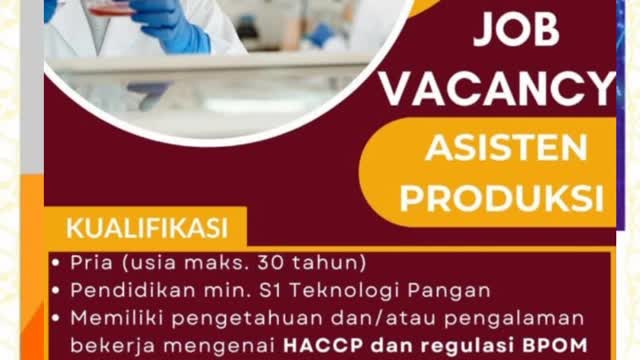 Jobs Vacancy Produksi Staf Bernardi #fyp #shorts #jobs #vacancy #loker #lowongankerja