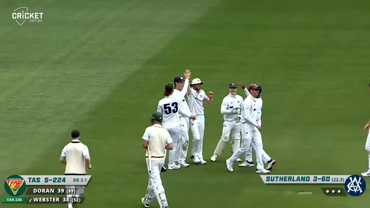 Doran, Webster steer Tassie to victory over Vics | Sheffield Shield 2022-23