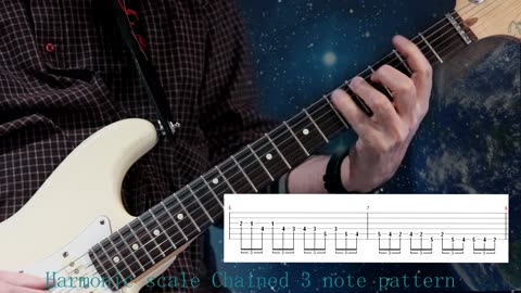 Harmonic scale Chained 3 note pattern