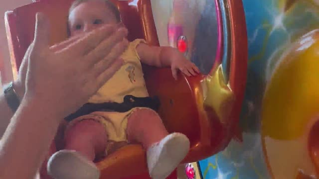 Baby Girl Giggles and Laughs on First Ride Experience