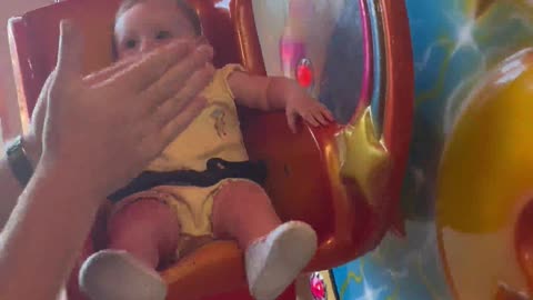 Baby Girl Giggles and Laughs on First Ride Experience