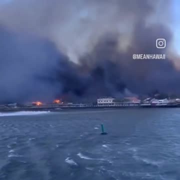 Popular 'Front Street' is on fire in Lahaina on the island of Maui, Hawaii