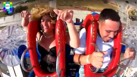 slingshot ride girl falls out / slingshot rider girl part 2