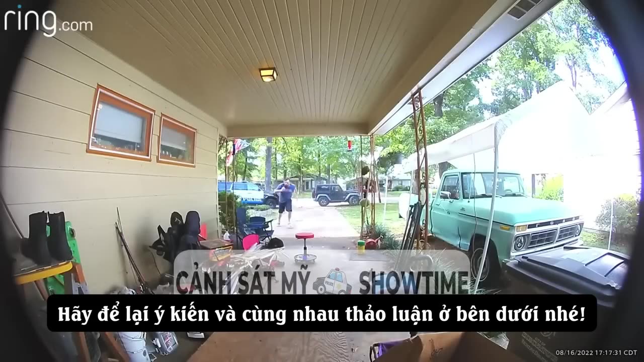 Cảnh sát Mỹ tan làm ở nhà cũng bị Xe điên tấn công_