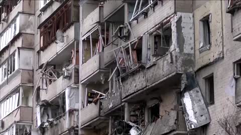 Residential building wrecked after Russian missile