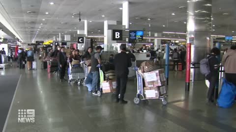 Baggage handlers fired after filmed tossing luggage | 9 News Australia