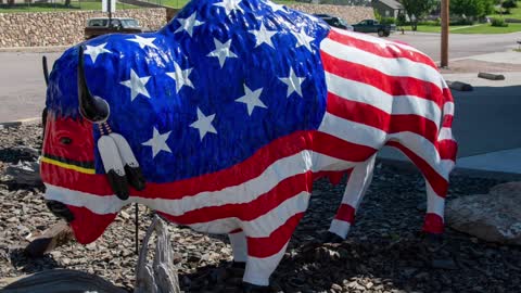 Custer South Dakota Bison Statues