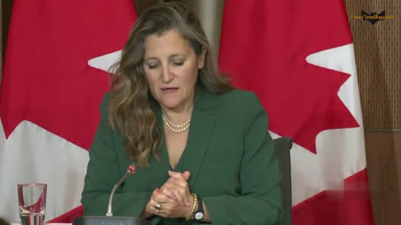 ANXIETY ATTACK ON VIDEO as Canadian Deputy PM Freeland fidgets, goes crazy with her nervous fingers