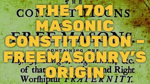 1701 MASONIC CONSTITUTION