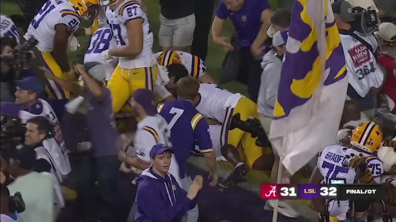 LSU fans storm the field after beating Alabama in overtime _ ESPN College Football