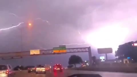 Lightning strikes with explosion, Wait for it😱⚡️