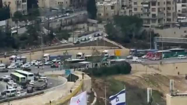 Freedom convoy arriving in Jerusalem