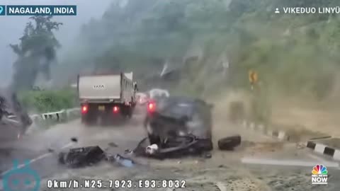 Cars Crushed by rock!!