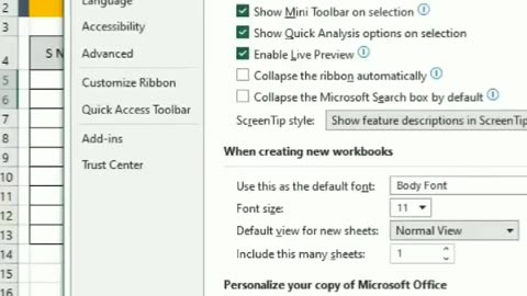 Data entry in Excel