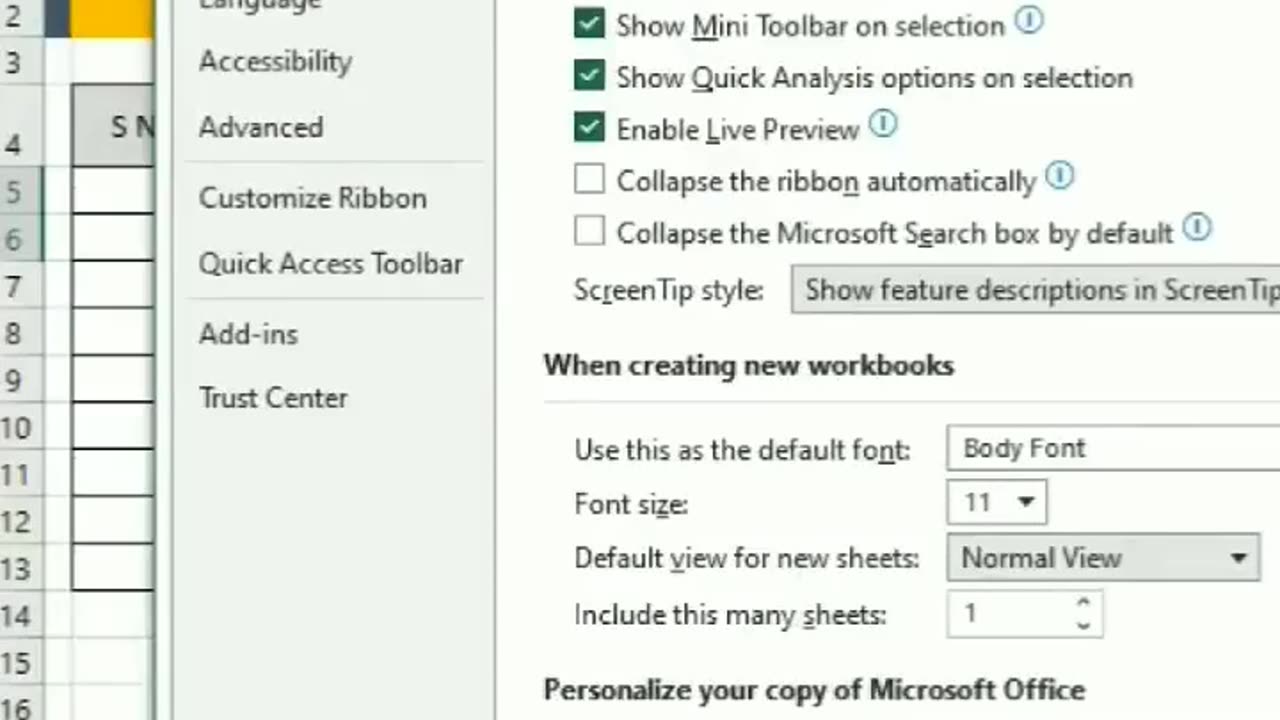 Data entry in Excel