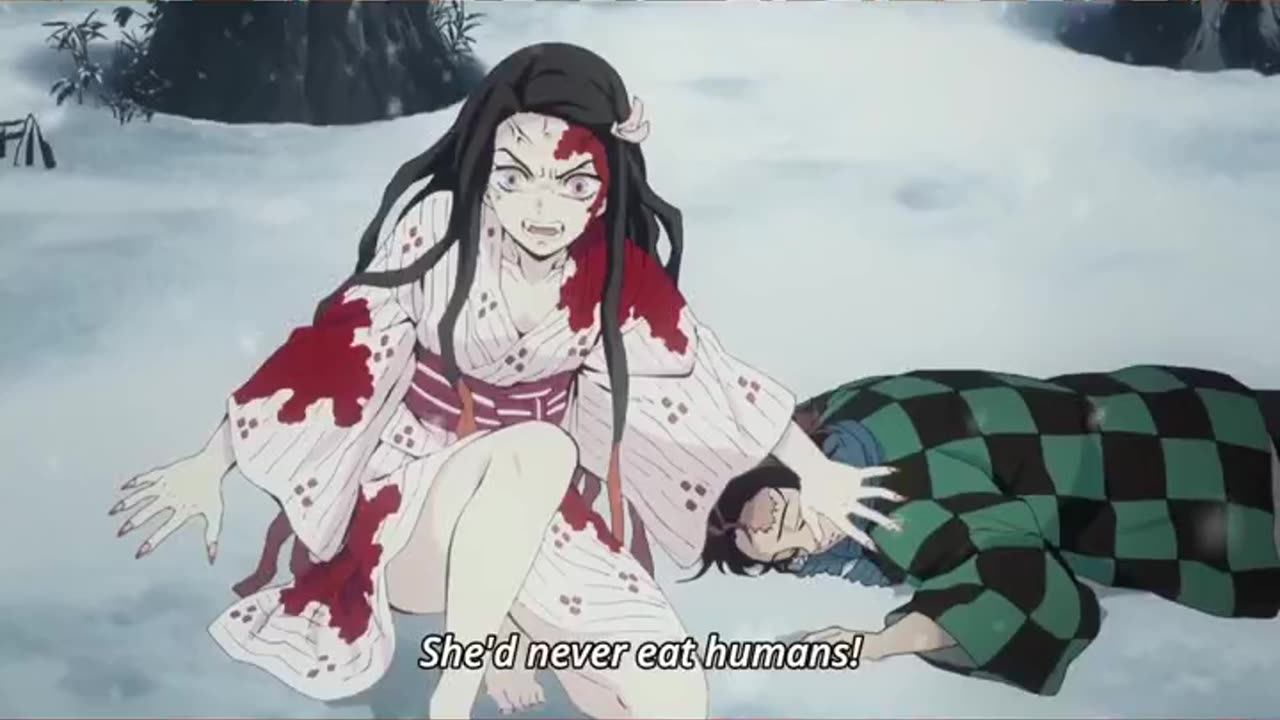 Demon Slayer- Nezuko saves Tanjiro😮 -- Demon Slayer best moments -- Anime Brief