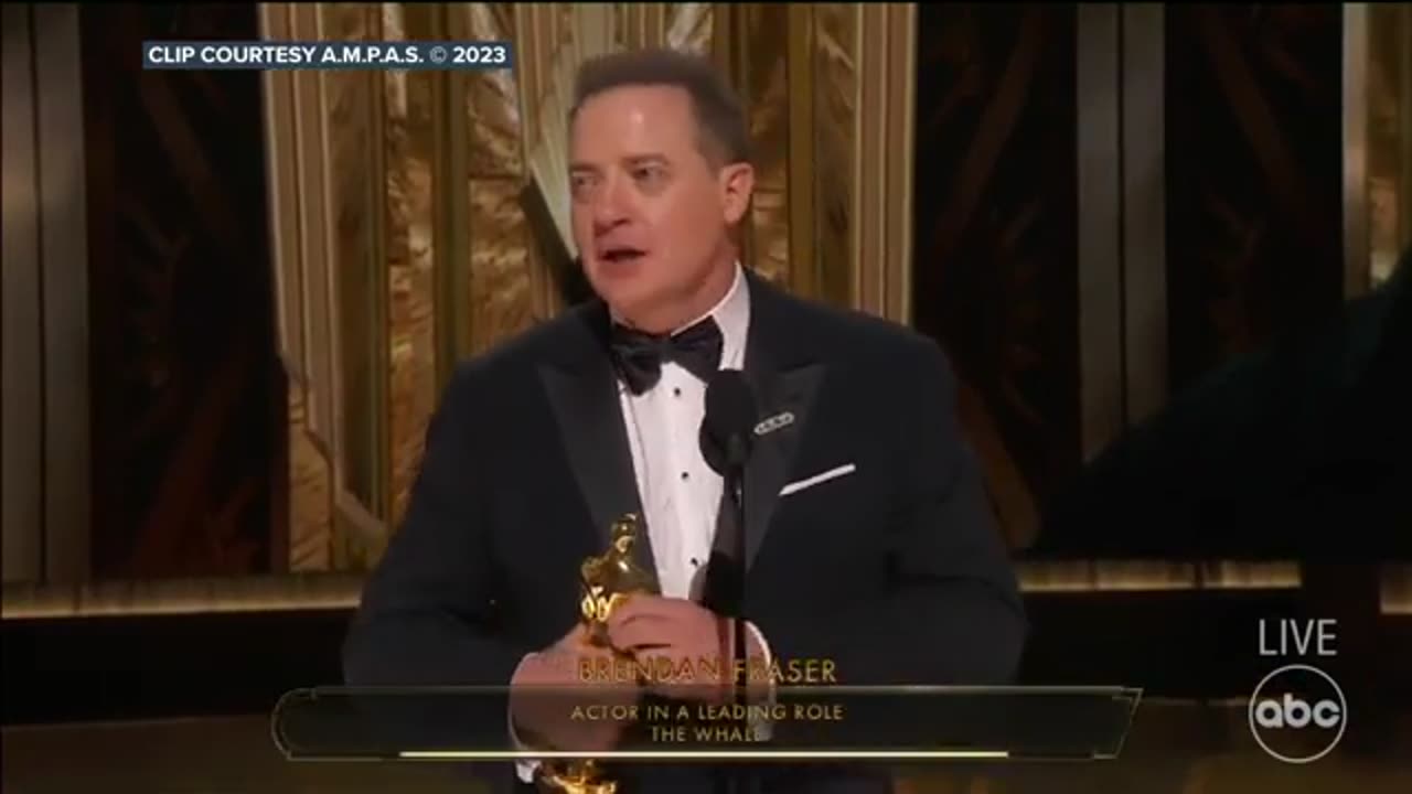 Brendan Fraser's acceptance speech for Best Actor at 2023 Oscars