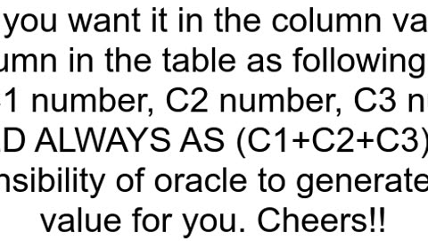 How to add values of two columns as a value to another column in SQL