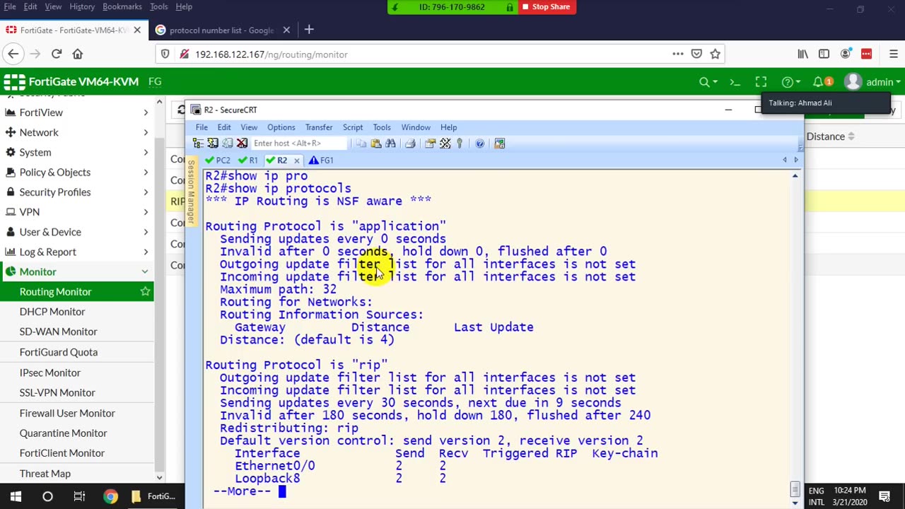 Fortinet Firewall Lecture 13-Dynamic Routing Rip in FortiGate