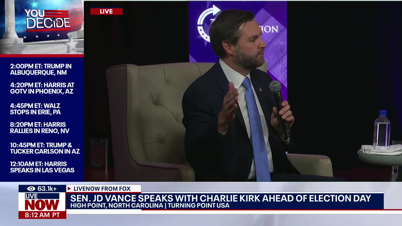 JD Vance Charlie Kirk at Turning Point 10/31/24