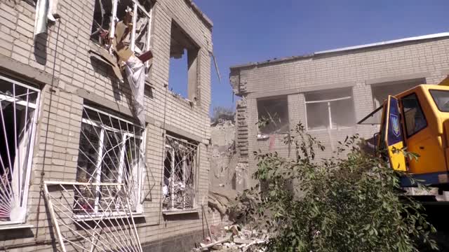 Two Russian missiles hit Kharkiv school